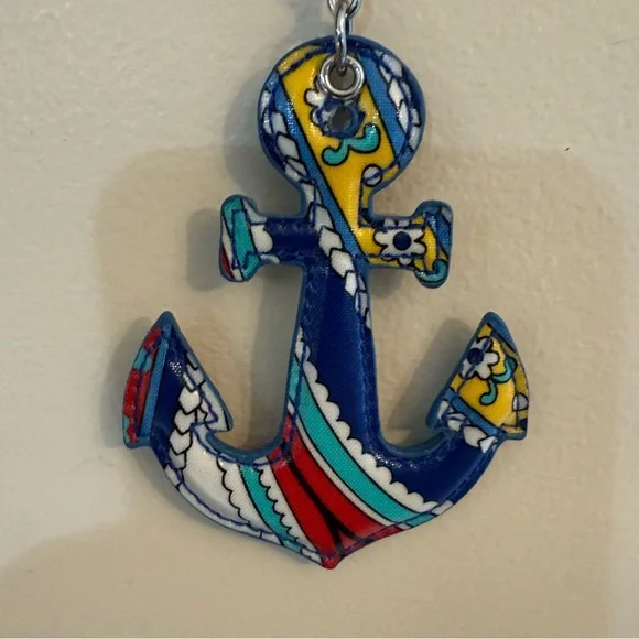NWOT Vera Bradley Anchor Keychain Marina Paisley Pattern - Picture 4 of 4